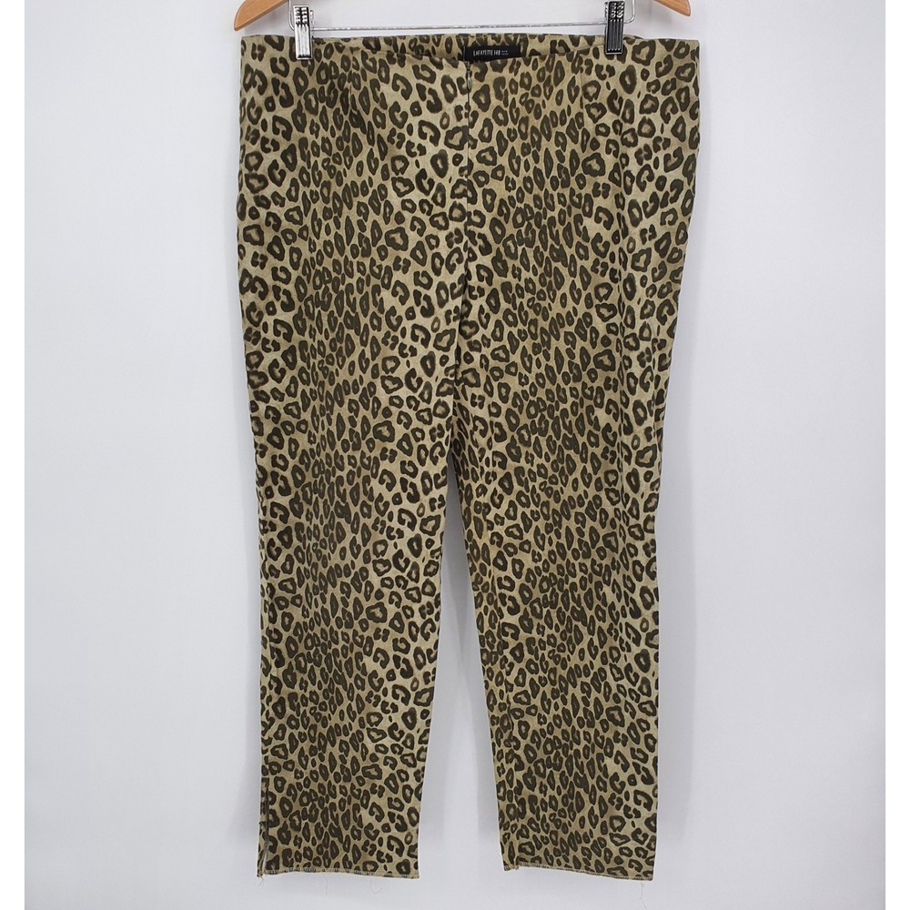 Lafayette 148 NY Cheetah Animal Print Pants & Tank Top Set Maximalism Sz 12/10 - Picture 7 of 10